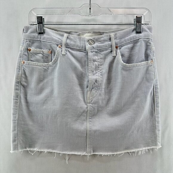 MOTHER Dresses & Skirts - Mother Superior Skirt Size 26 Denim Button Fly Frayed Mini Light Washed Blue